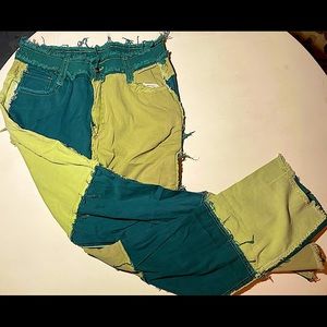 Green patch pants